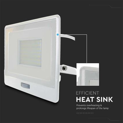 Holofote LED com sensor LED/50W/230V 6500K IP65 branco