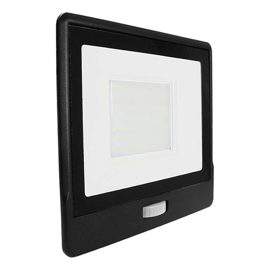 Holofote LED com sensor LED/50W/230V 6500K IP65 preto