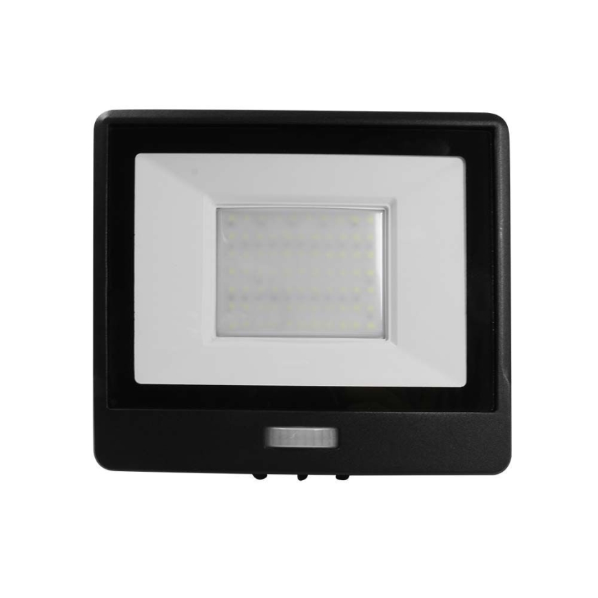 Holofote LED com sensor LED/50W/230V 6500K IP65 preto