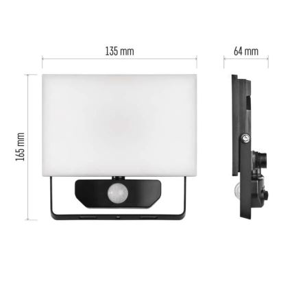 Holofote LED com sensor TAMBO LED/20W/230V 4000K IP54