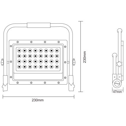 Holofote LED com suporte LED/50W/230V 5000K IP65 laranja