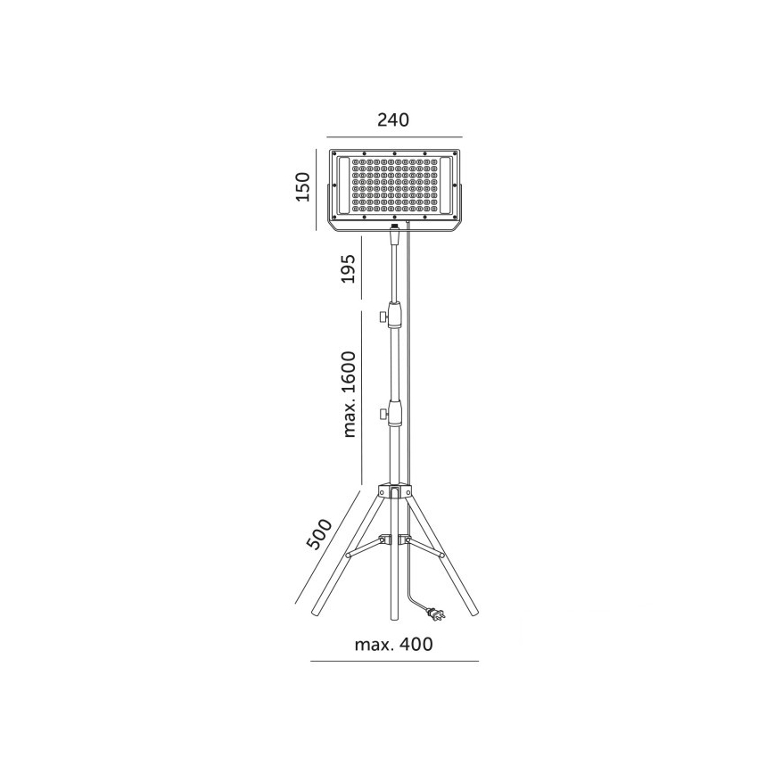 Holofote LED com suporte para o cultivo de plantas FIRON LED/45W/230V IP54 preto