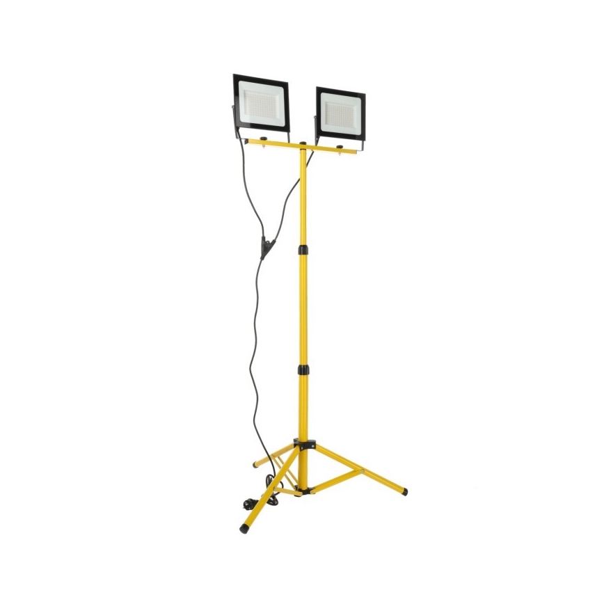 Holofote LED com suporte TIGRA 2xLED/100W/230V 4000K IP54 preto/amarelo