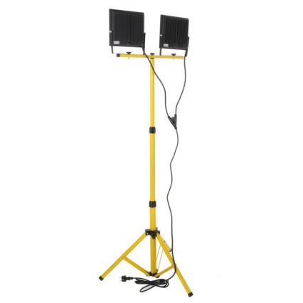 Holofote LED com suporte TIGRA 2xLED/100W/230V 4000K IP54 preto/amarelo