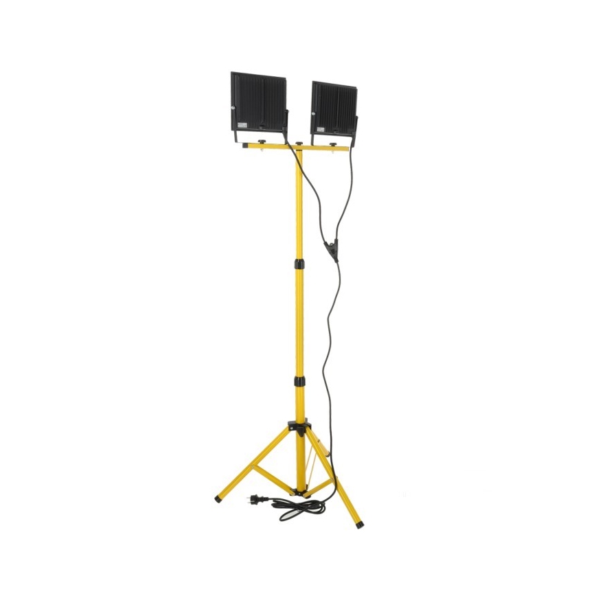Holofote LED com suporte TIGRA 2xLED/100W/230V 4000K IP54 preto/amarelo