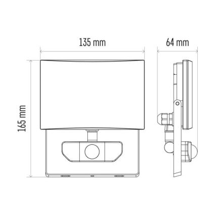 Holofote LED com um sensor LED/20W/230V IP54