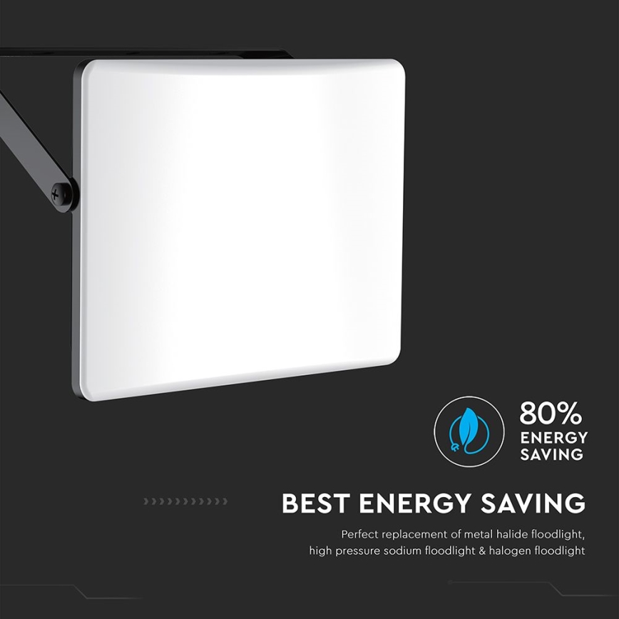 Holofote LED LED/100W/230V 3000/4000/6500K IP65 preto