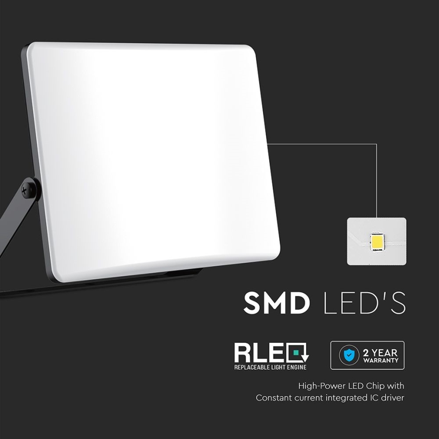 Holofote LED LED/100W/230V 3000/4000/6500K IP65 preto