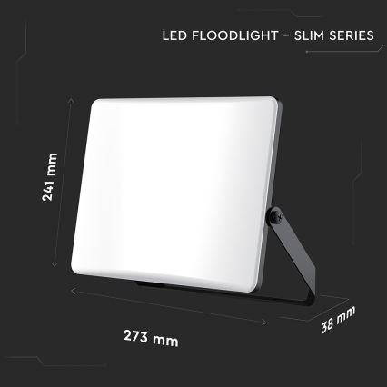 Holofote LED LED/100W/230V 3000/4000/6500K IP65 preto