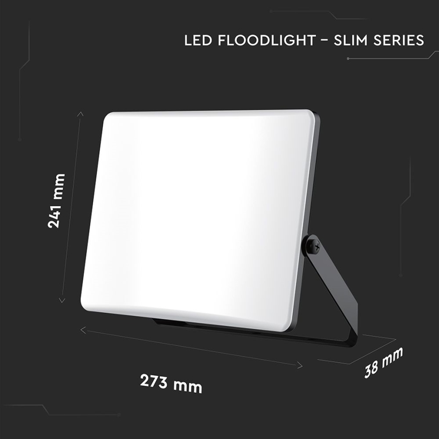 Holofote LED LED/100W/230V 3000/4000/6500K IP65 preto