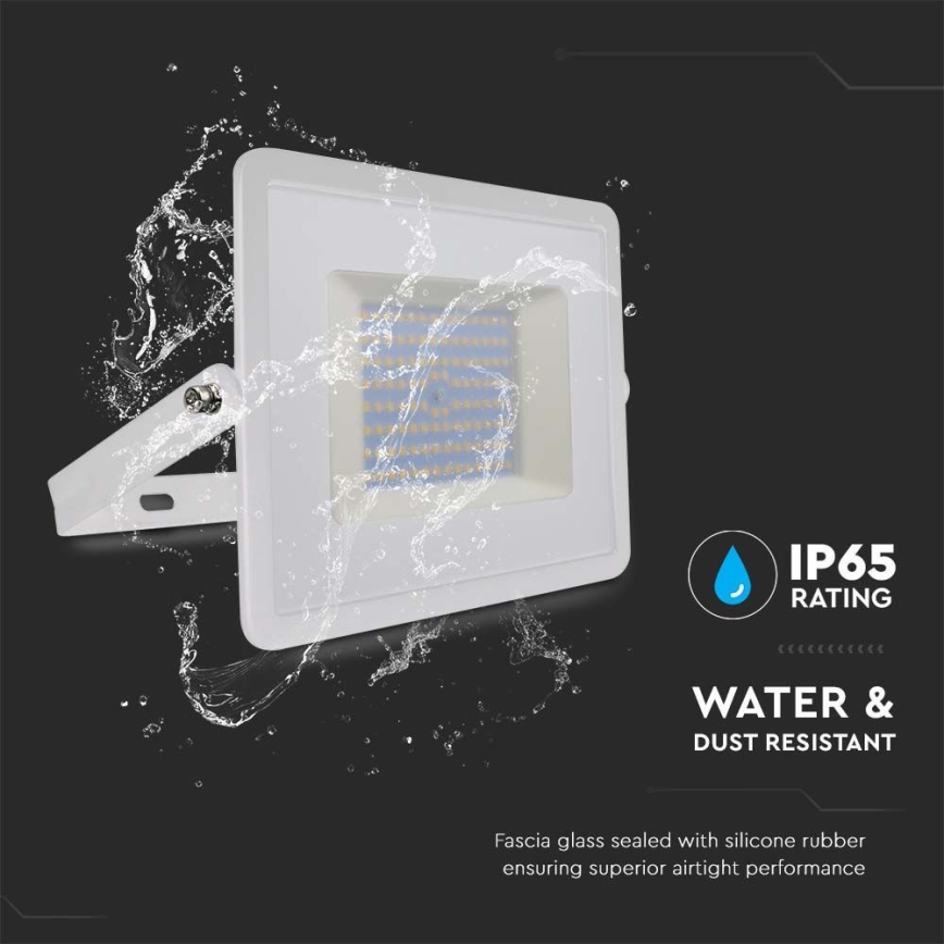 Holofote LED LED/100W/230V 4000K IP65 branco