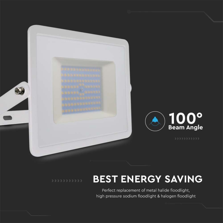 Holofote LED LED/100W/230V 4000K IP65 branco