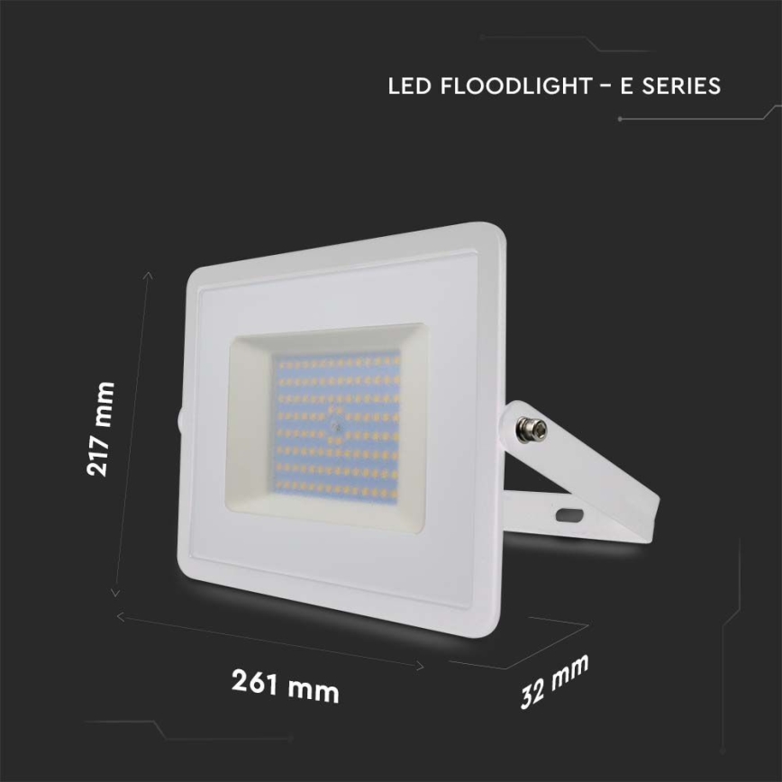 Holofote LED LED/100W/230V 4000K IP65 branco