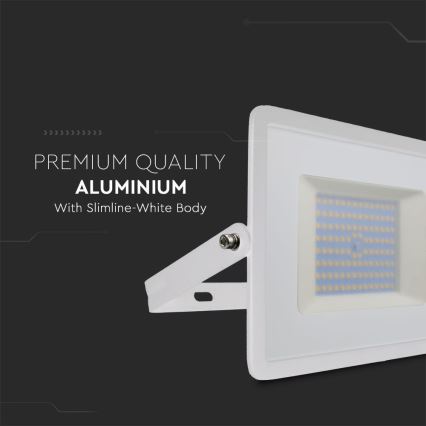 Holofote LED LED/100W/230V 6500K IP65 branco