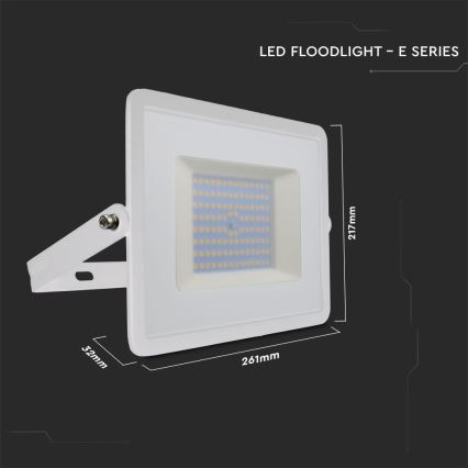 Holofote LED LED/100W/230V 6500K IP65 branco