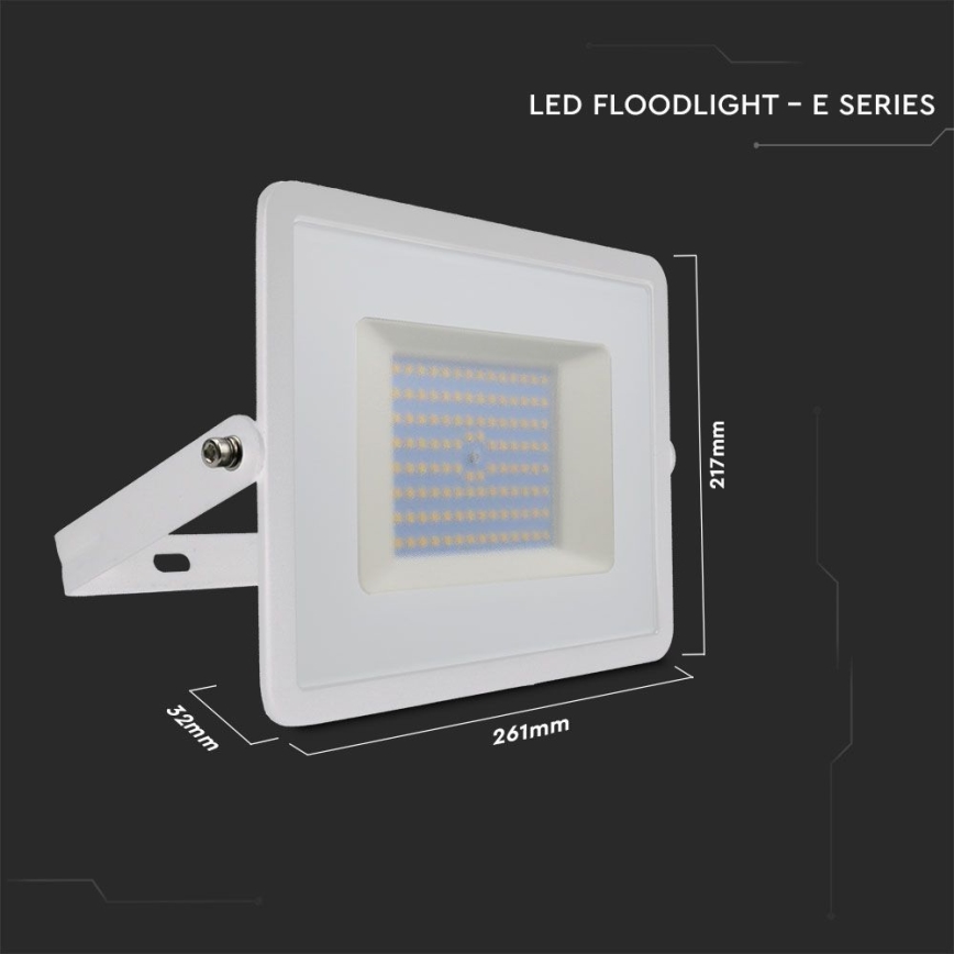 Holofote LED LED/100W/230V 6500K IP65 branco