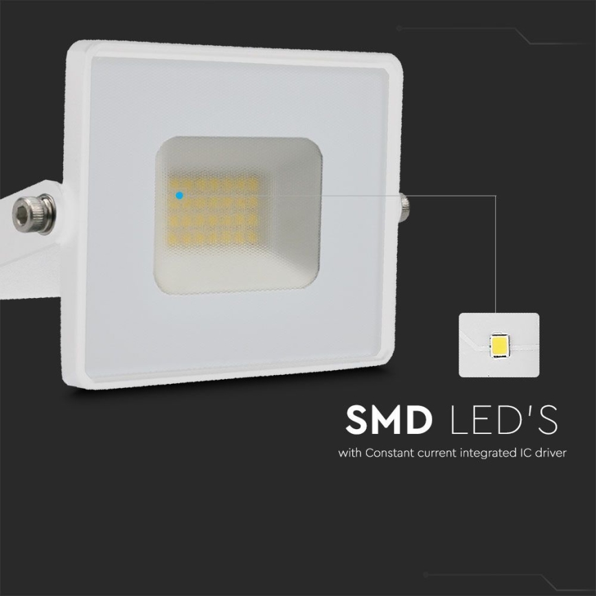 Holofote LED LED/20W/230V 4000K IP65 branco