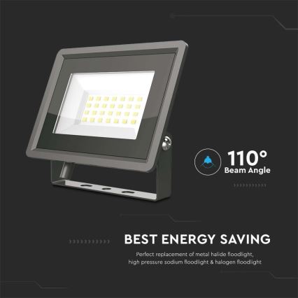 Holofote LED LED/20W/230V 6500K IP65 preto