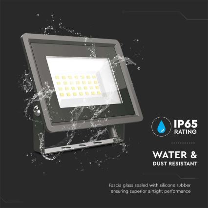 Holofote LED LED/20W/230V 6500K IP65 preto