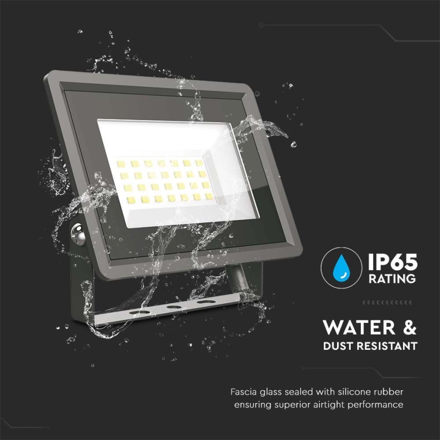 Holofote LED LED/20W/230V 6500K IP65 preto
