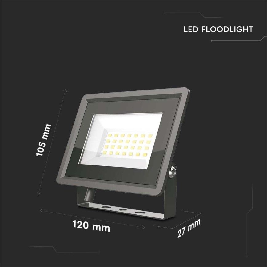 Holofote LED LED/20W/230V 6500K IP65 preto