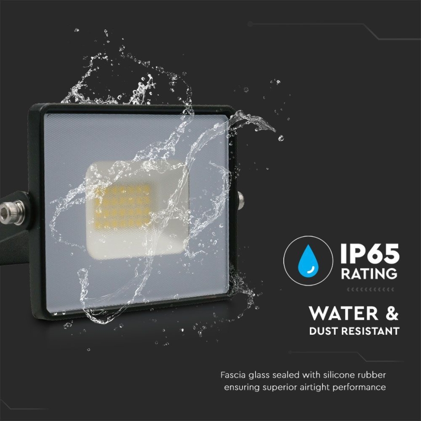 Holofote LED LED/20W/230V 6500K IP65 preto