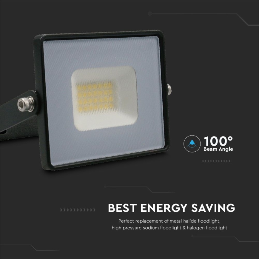 Holofote LED LED/20W/230V 6500K IP65 preto
