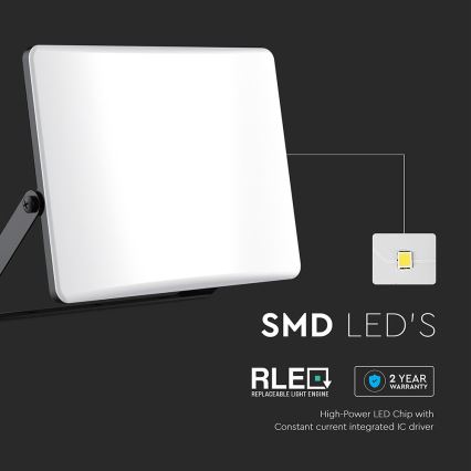 Holofote LED LED/50W/230V 3000/4000/6500K IP65 preto