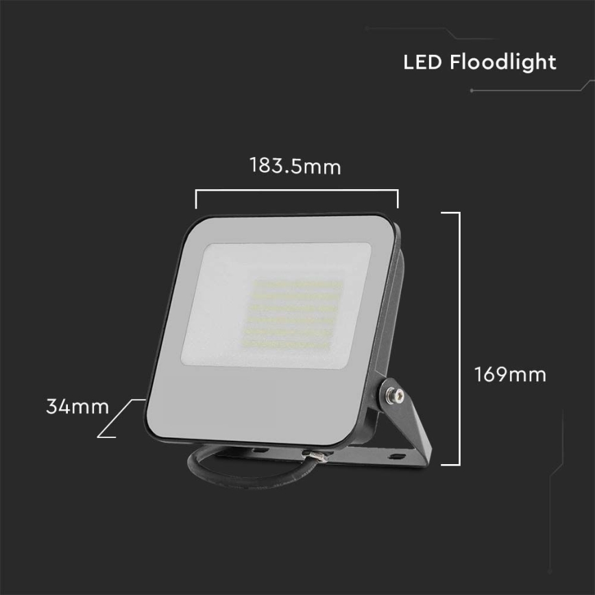 Holofote LED LED/50W/230V 4000K IP65 preto