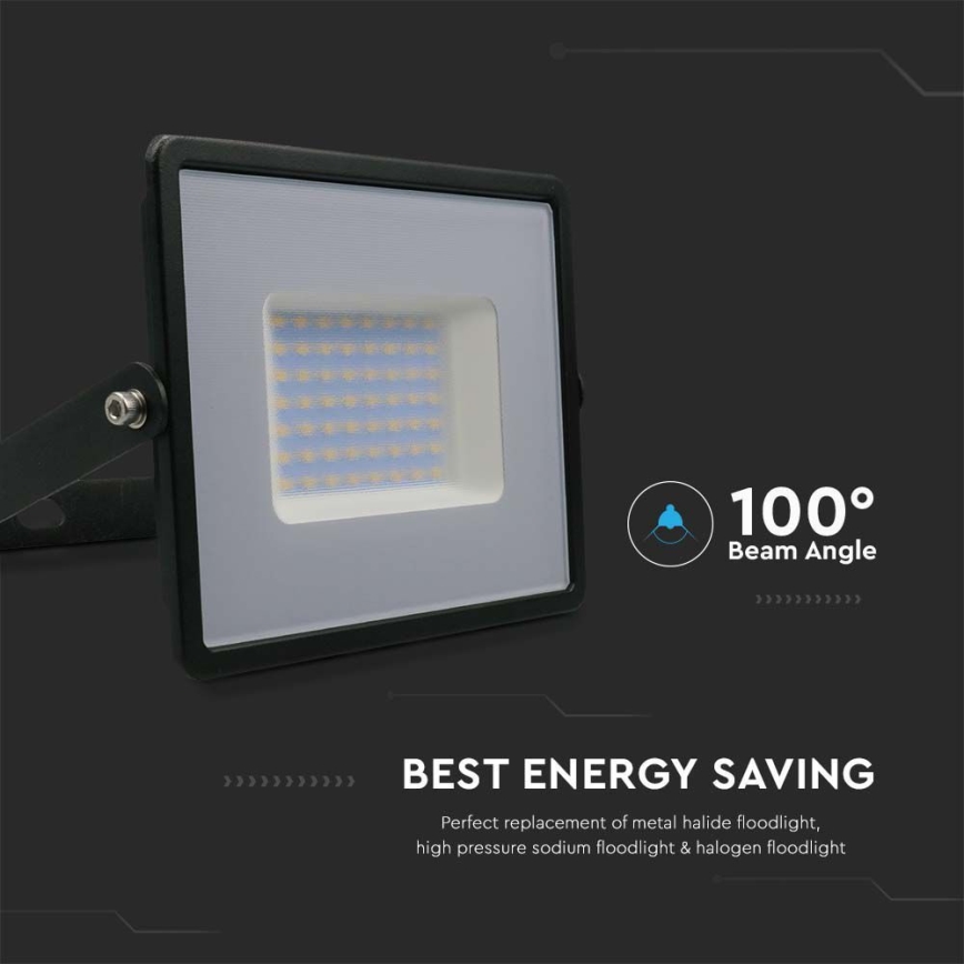 Holofote LED LED/50W/230V 6500K IP65 preto
