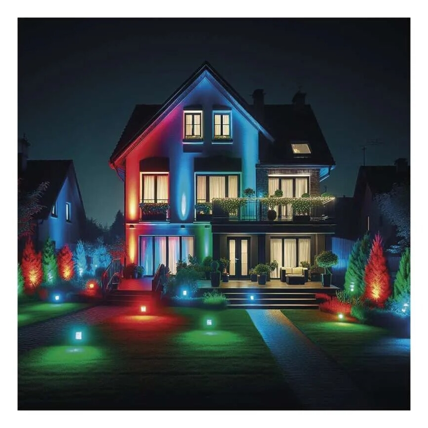 Holofote LED RGB+CCT regulável GoSmart LED/20W/230V 3000-6500K IP65 Wi-Fi Tuya