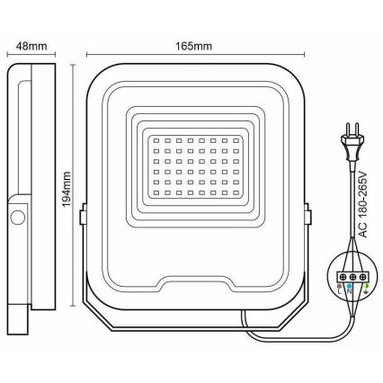Holofote LED RGB com regulação LED/30W/230V 3000K-6500K Wi-Fi Tuya IP65