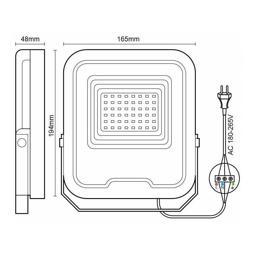Holofote LED RGB com regulação LED/30W/230V 3000K-6500K Wi-Fi Tuya IP65