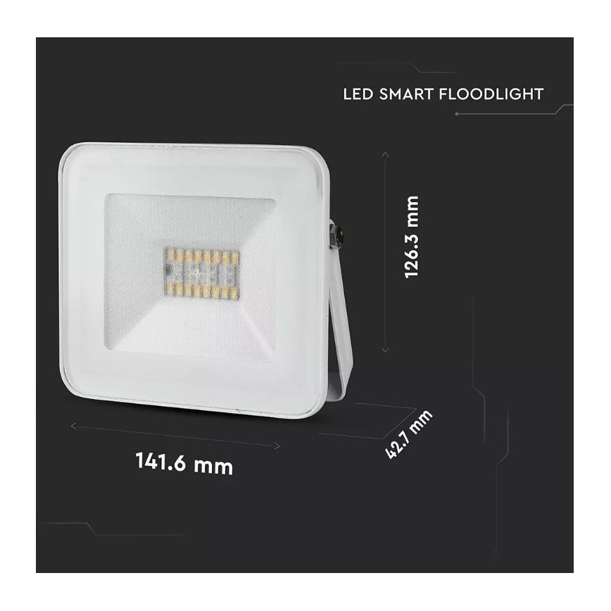 Holofote LED RGB inteligente e regulável LED/20W/230V IP65 branco