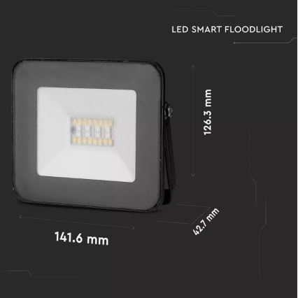 Holofote LED RGB inteligente e regulável LED/20W/230V IP65 preto