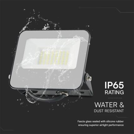 Holofote LED RGBW regulável LED/30W/230V IP65 cinzento + comando