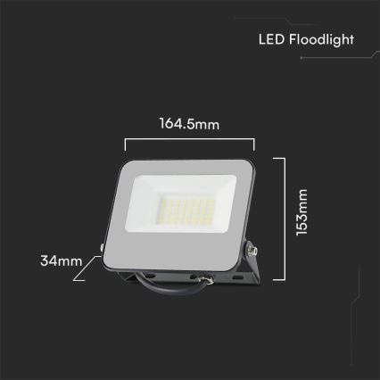 Holofote LED RGBW regulável LED/30W/230V IP65 cinzento + comando