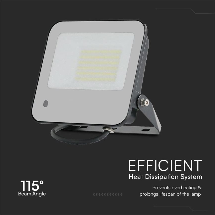 Holofote LED RGBW regulável LED/50W/230V IP65 cinzento + comando