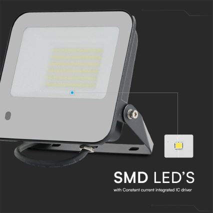 Holofote LED RGBW regulável LED/50W/230V IP65 cinzento + comando