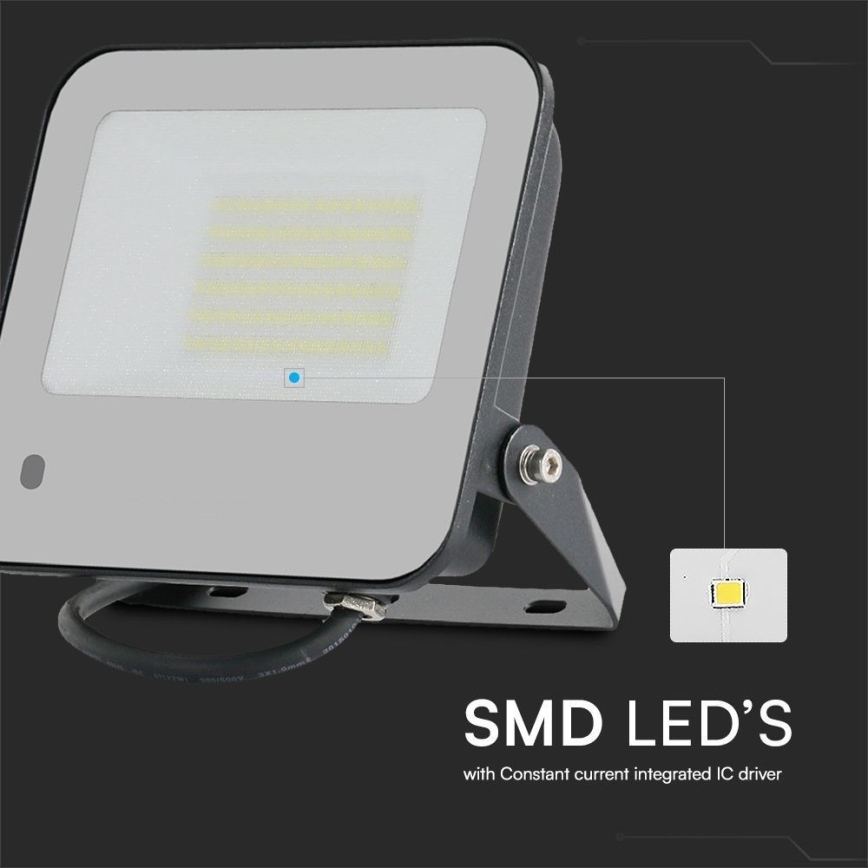 Holofote LED RGBW regulável LED/50W/230V IP65 cinzento + comando