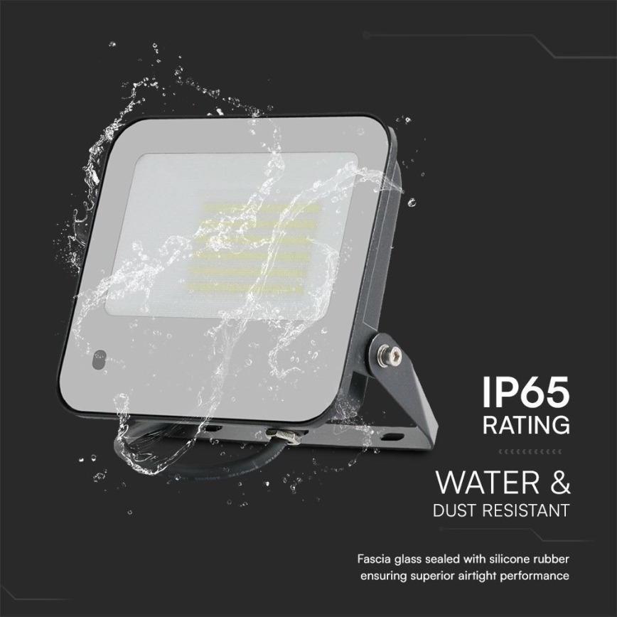 Holofote LED RGBW regulável LED/50W/230V IP65 cinzento + comando