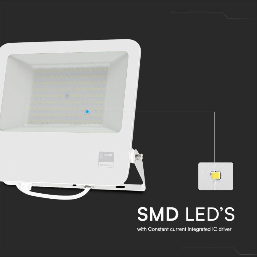 Holofote LED SAMSUNG CHIP LED/100W/230V 6400K IP65 branco
