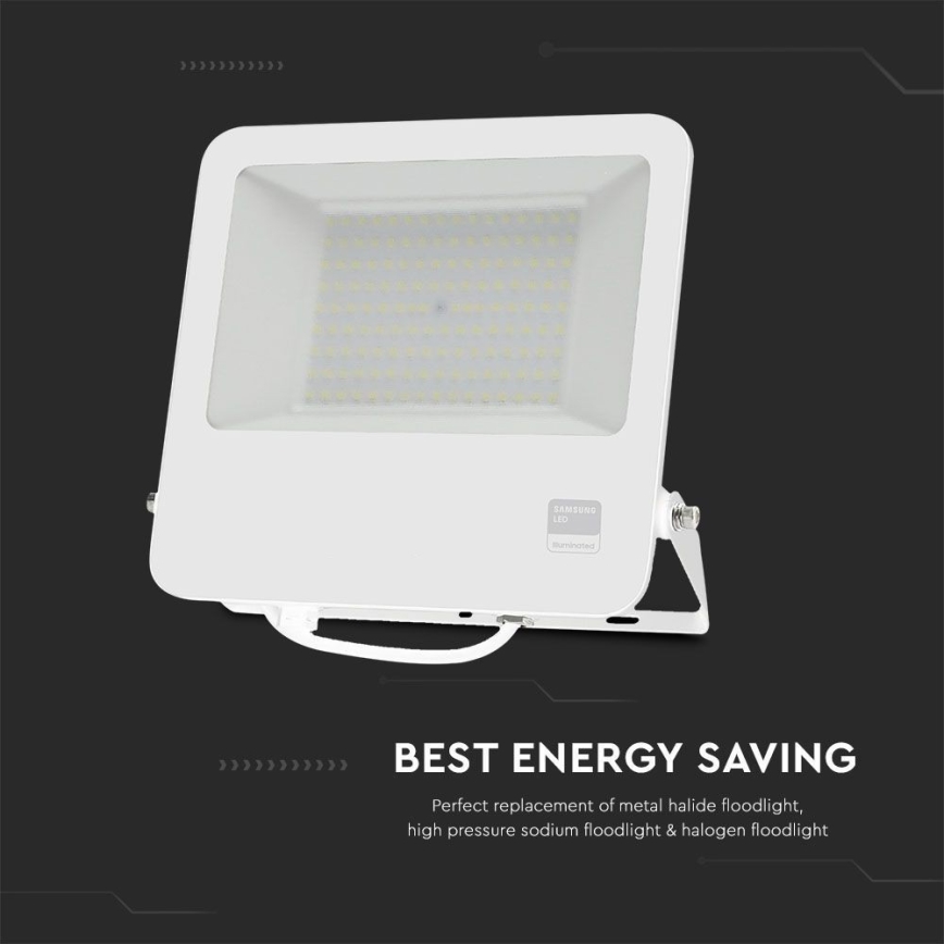 Holofote LED SAMSUNG CHIP LED/100W/230V 6400K IP65 branco
