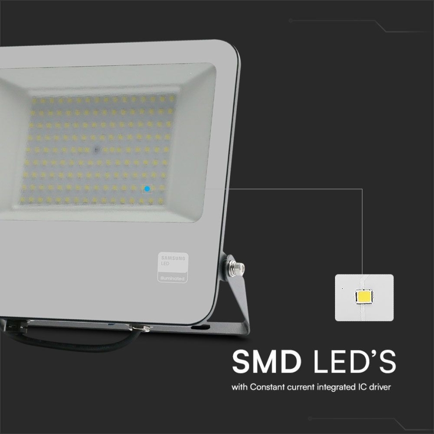 Holofote LED SAMSUNG CHIP LED/100W/230V 6400K IP65 preto