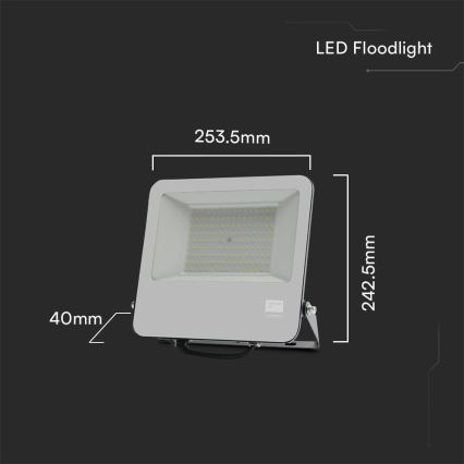 Holofote LED SAMSUNG CHIP LED/100W/230V 6400K IP65 preto