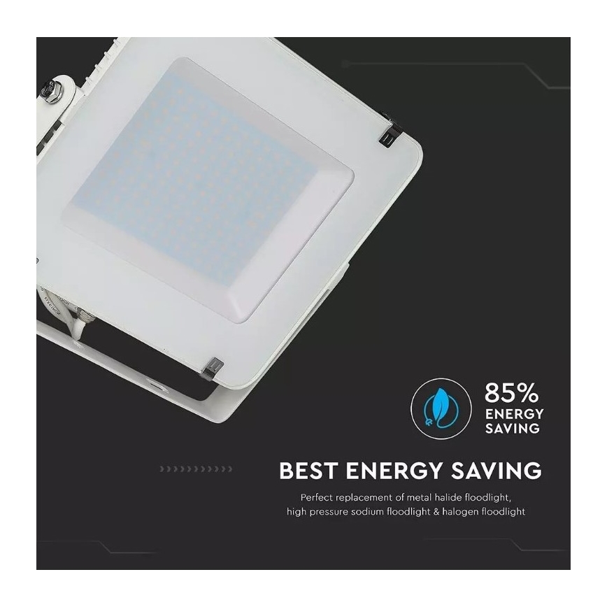 Holofote LED SAMSUNG CHIP LED/150W/230V 3000K IP65 branco
