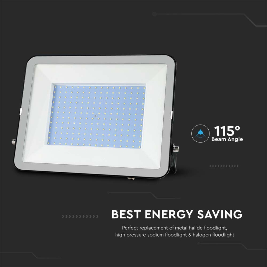 Holofote LED SAMSUNG CHIP LED/300W/230V 6500K IP65 preto