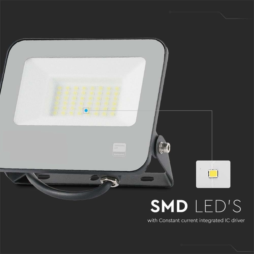 Holofote LED SAMSUNG CHIP LED/30W/230V 4000K IP65 preto