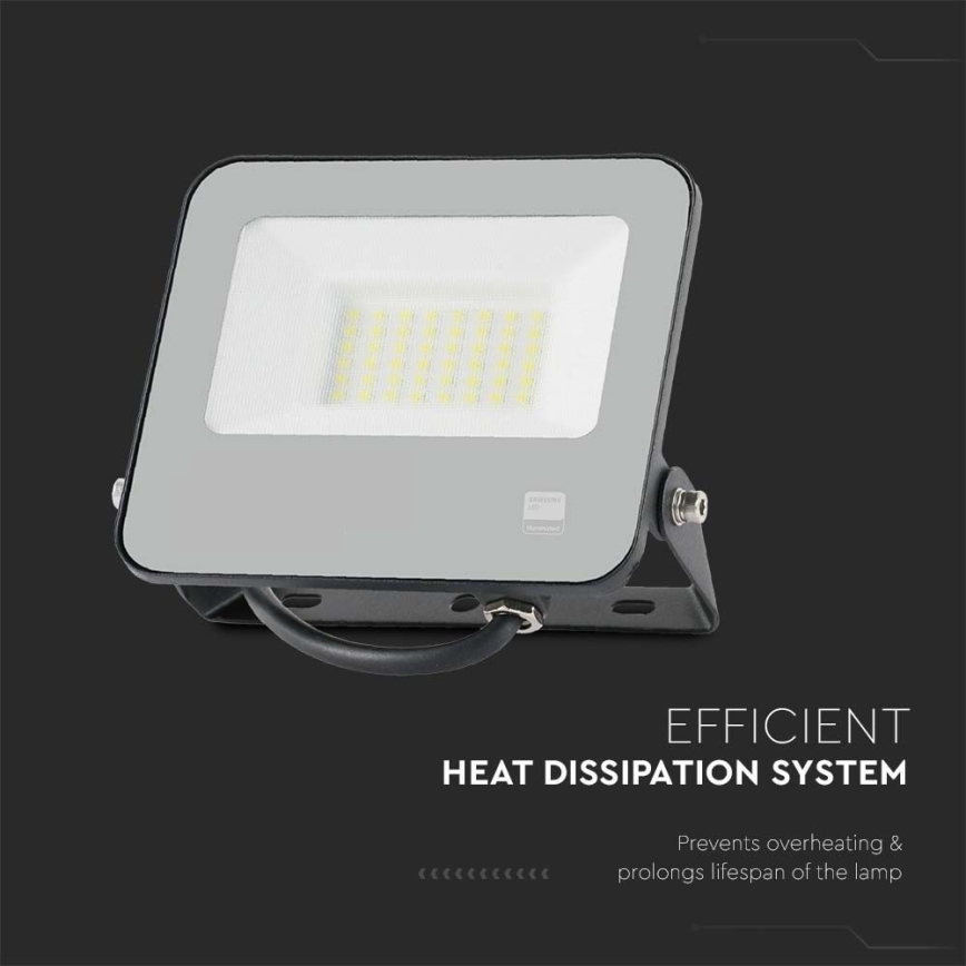 Holofote LED SAMSUNG CHIP LED/30W/230V 4000K IP65 preto