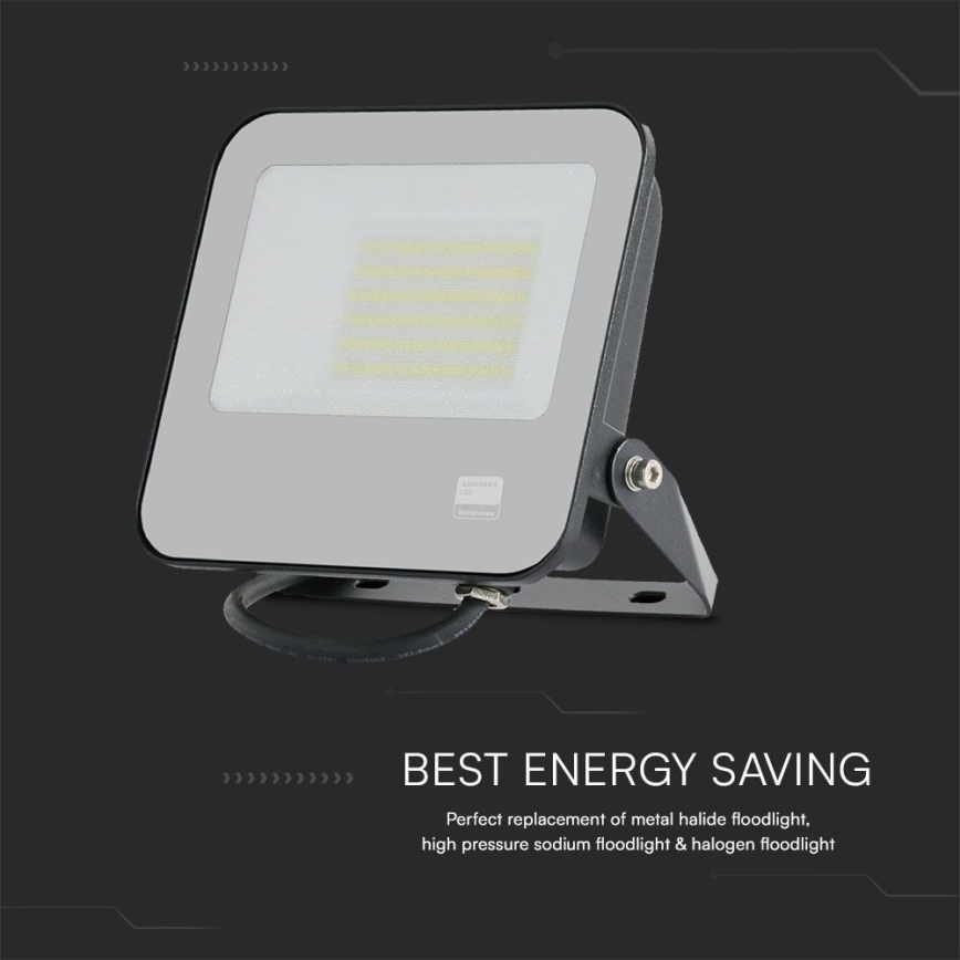 Holofote LED SAMSUNG CHIP LED/50W/230V 4000K IP65 preto